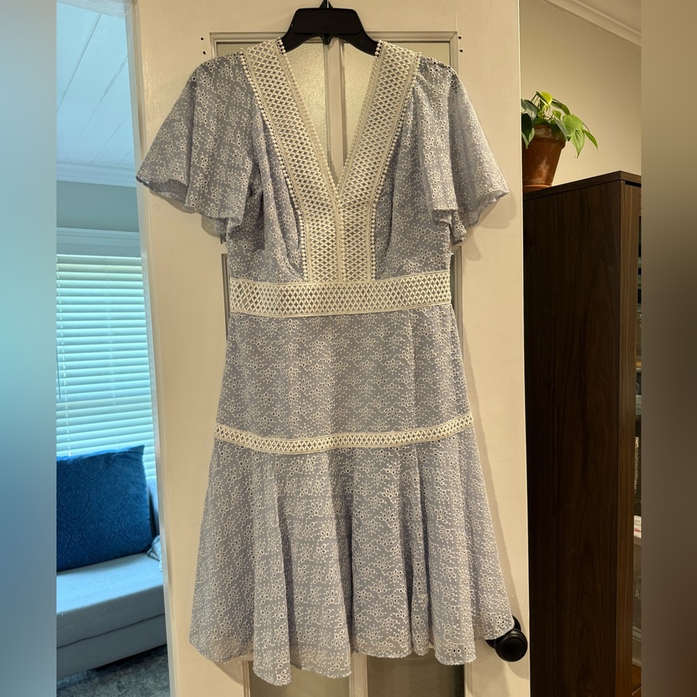 GIANNI BINI - Size 6- Blue & White Dress